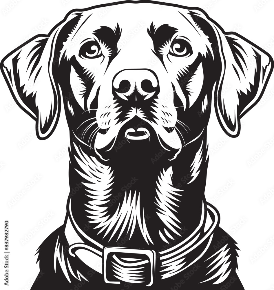 Fototapeta premium Labrador Retriever dog clipart, Labrador Retriever black vector
