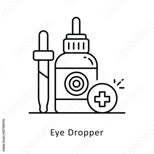 Eye Dropper vector outline icon style illustration. Symbol on White background EPS 10 File