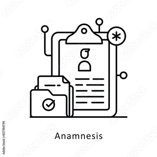 Anamnesis vector outline icon style illustration. Symbol on White background EPS 10 File