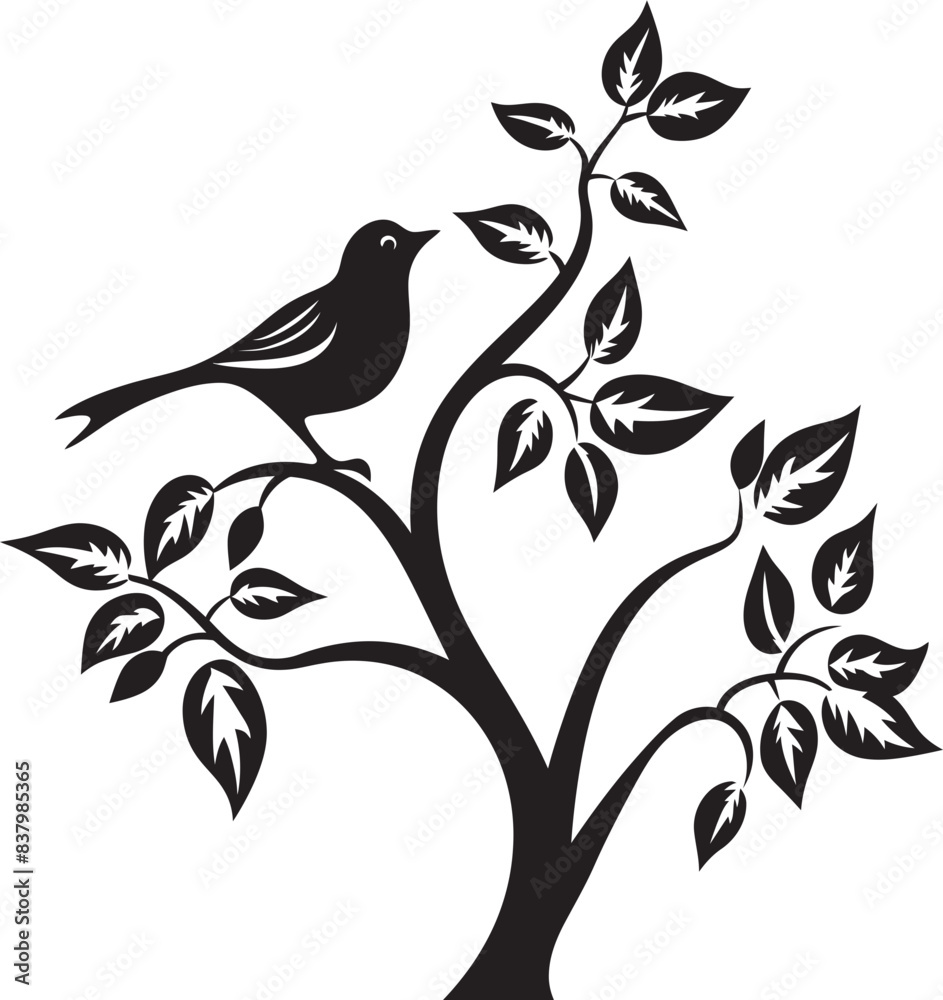 Fototapeta premium Birds Leafy Branch Leafy Haven Birds Haven