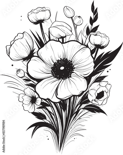 Wallpaper Mural Blossom Delight Bouquet Vector Art Blooming Essence Floral Logo Graphic Torontodigital.ca