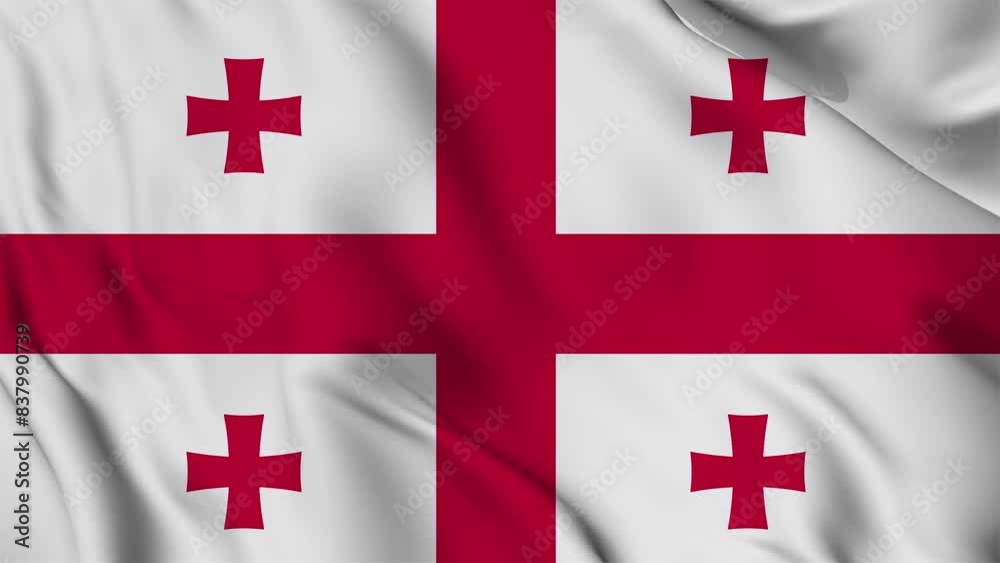Georgia flag animation for background in 4k. Happy independence day Georgia national flag waving. Patriotism symbol. Flag motion graphics. Flag moving Georgia flag animation for background in 4k. Happy independence day Georgia national flag waving. Patriotism symbol. Flag motion graphics. Flag moving