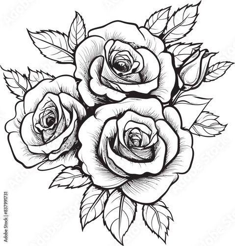 Wallpaper Mural Floral Fusion Bunch of Roses Vector Graceful Roses Logo Graphic Harmony Torontodigital.ca