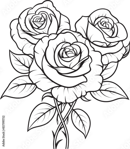 Wallpaper Mural Rosy Harmony Bunch of Roses Design Petal Perfection Vector Rose Bliss Torontodigital.ca