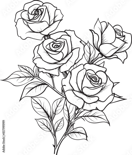 Petal Perfection Rose Bunch Bliss Elegant Rose Bouquet Graphic Design