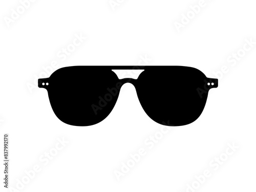 Sun Eye Glasses Silhouette, Pictogram, Front View, Flat Style, can use for Logo Gram, Apps, Art Illustration, Template for Avatar Profile Image, Website, or Graphic Design Element. Vector Illustration