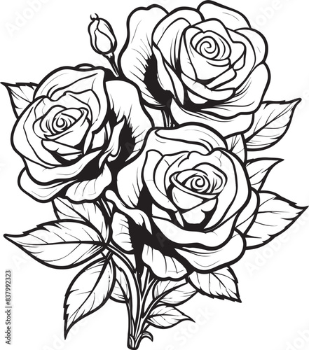 Wallpaper Mural Elegant Roses Vector Icon Design Radiant Rose Bouquet Logo Graphic Torontodigital.ca