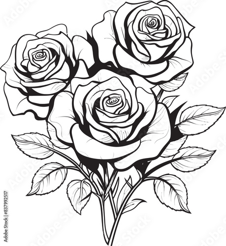 Wallpaper Mural Blooming Beauty Rose Bunch Vector Floral Fusion Iconic Rose Graphic Torontodigital.ca