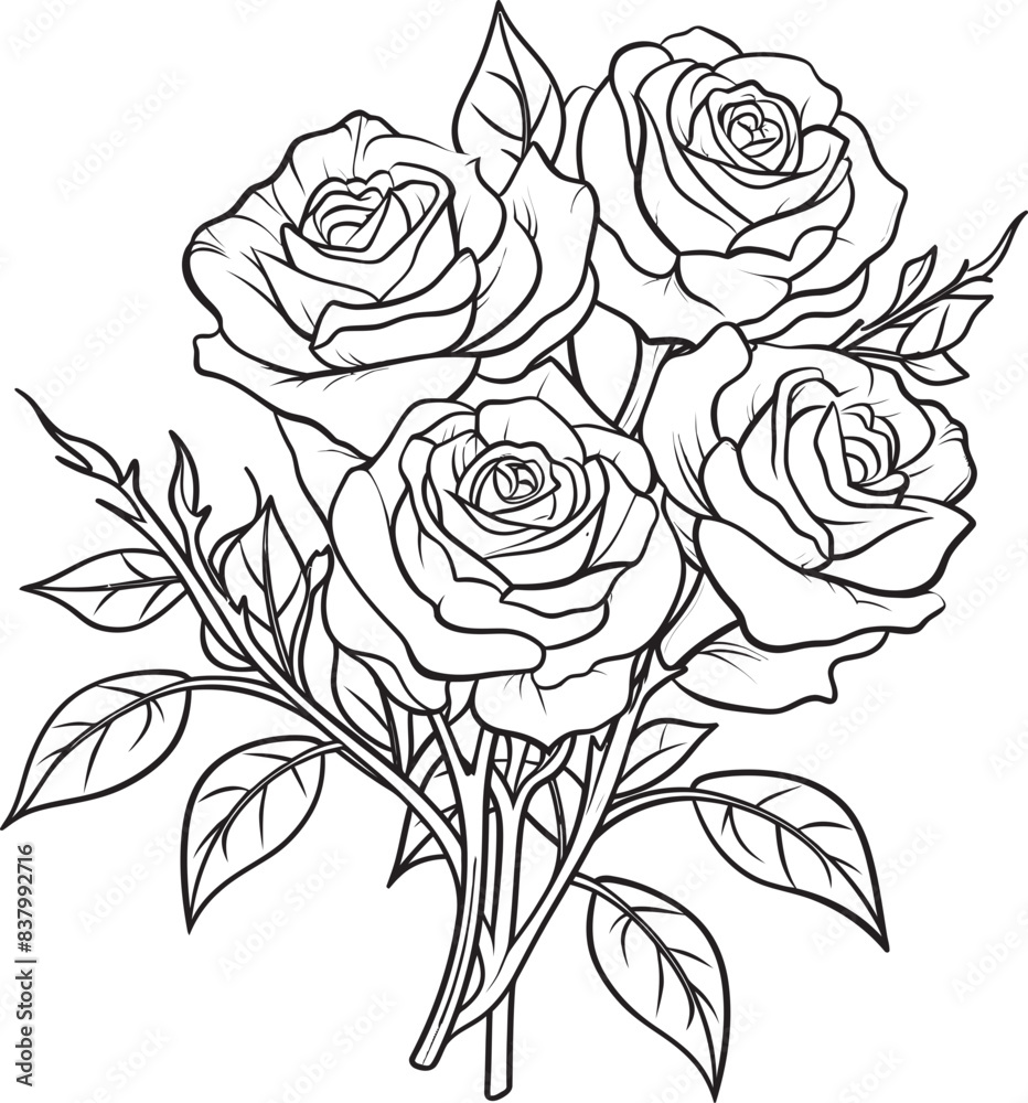 custom made wallpaper toronto digitalPetal Perfection Rose Bunch Iconic Blossom Brilliance Vector Logo Art