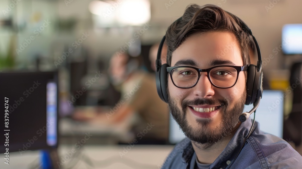 Confident and Cheerful Customer Service Representative Confident and Cheerful Customer Service Representative