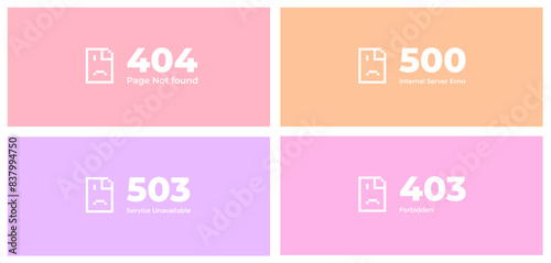 Web error pages layout vector design