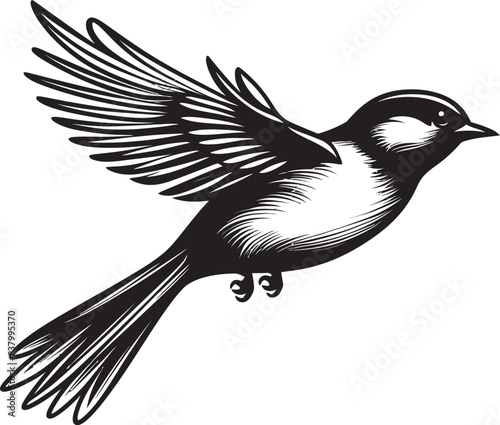 Breezy Bungalow Logo Design Art Feathered Folly Vector Housebird Design
