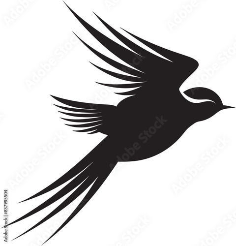 Sky Sojourn Flying Bird Icon Whimsical Wings Vector Bird Design