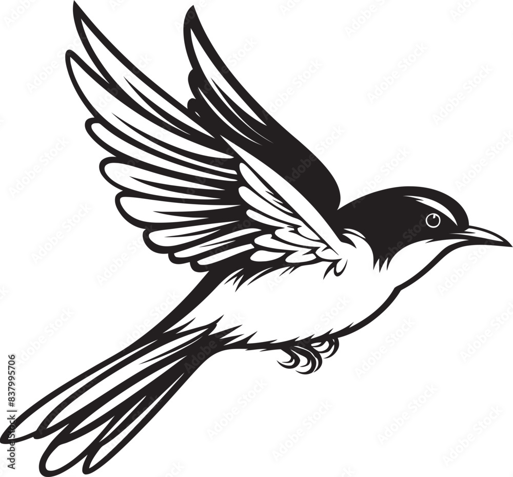 Obraz premium Flight of Fancy Cartoon Iconic Art Nimbus Nest Logo Icon Graphic
