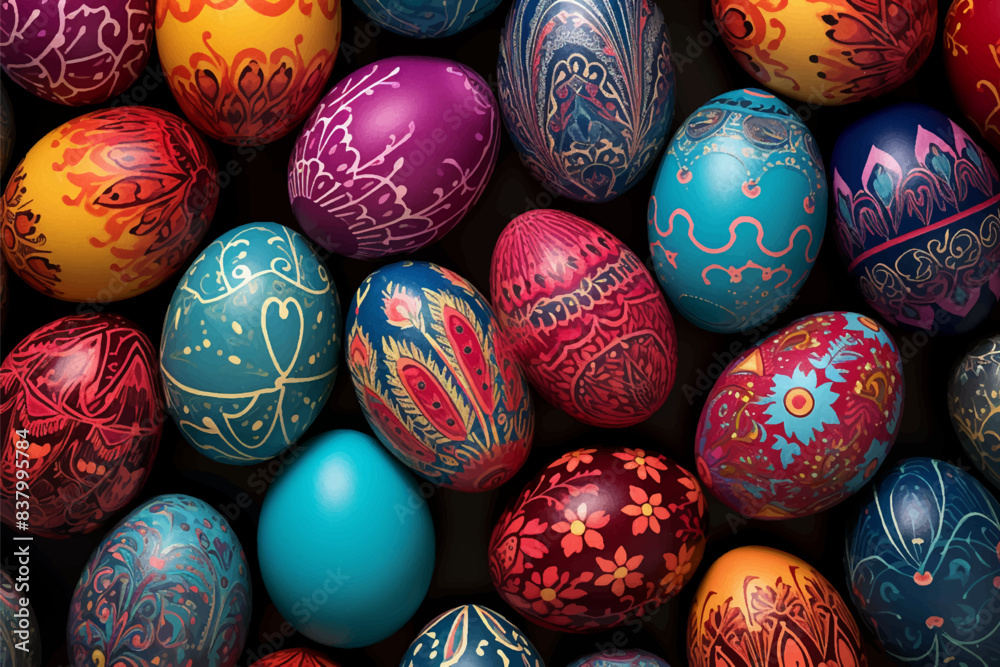 Colorful of seamless pattern easter eggs collection, easter celebration festive seasonal background illustration Colorful of seamless pattern easter eggs collection, easter celebration festive seasonal background illustration