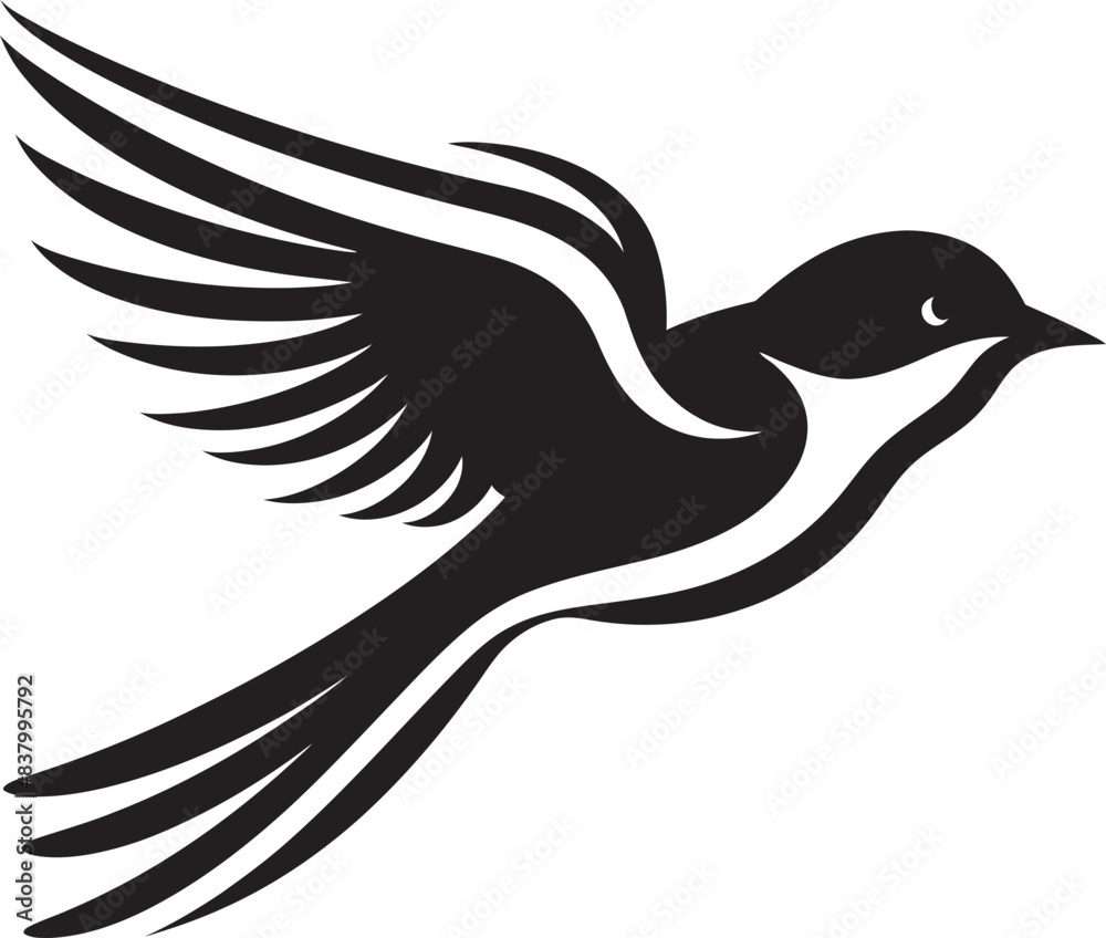 Obraz premium Cloud Cruiser Cartoon Bird Graphic Sky Soarer Logo Iconic Art