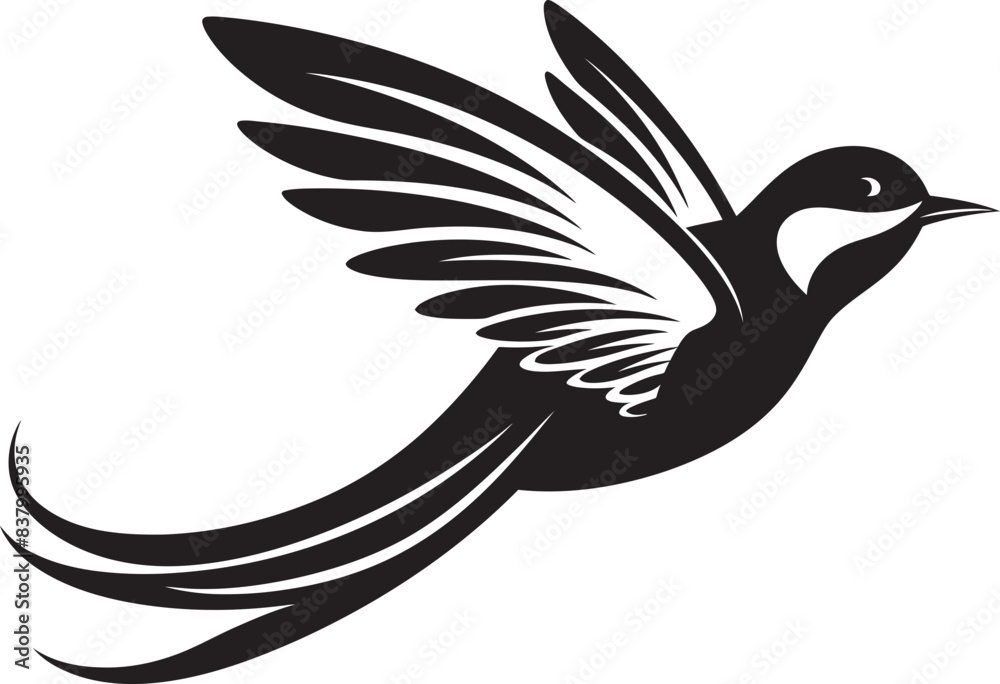 Obraz premium Cloud Cruiser Cartoon Bird Icon Sky Soarer Logo Iconic Art