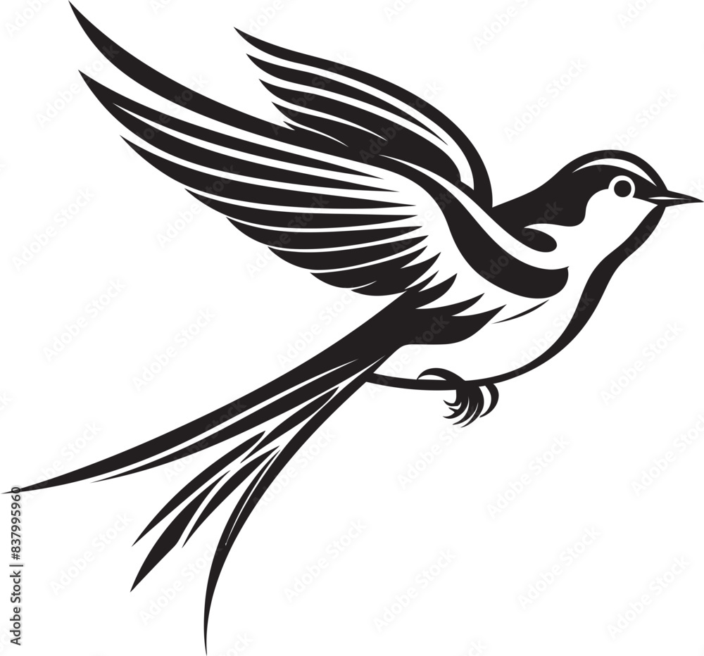 Fototapeta premium Whistling Wings Graphic Bird Design Skybound Serenity Logo Icon Graphic