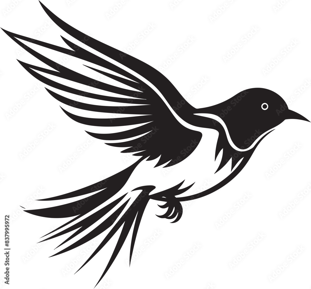 Fototapeta premium Feathered Flight Vector House Bird Celestial Coop Cartoon Bird Graphic