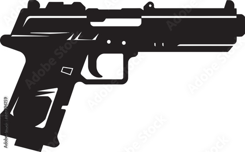 Combat Craftsmanship Gun Logo Design Guardian Glory Vector Icon Graphic