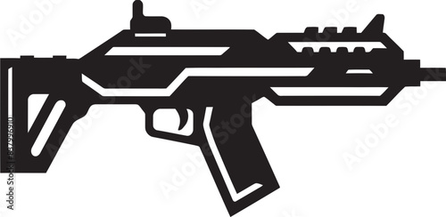 Stealth Stalker Gun Logo Graphic Vigilant Protector Vector Icon Art