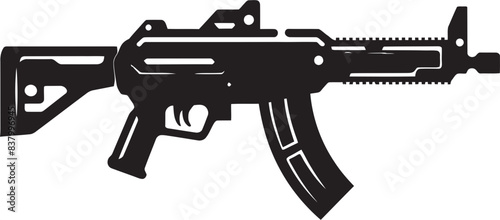 Stealth Dominator Modern Gun Graphic Battle Blaze Vector Logo Design
