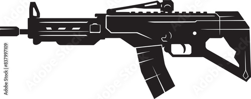 Stealth Dominator Modern Gun Design Battle Blaze Vector Icon Art