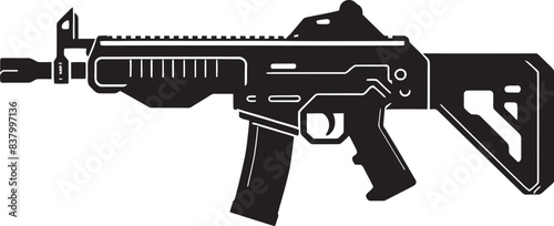 Tactical Titan Combat Iconic Art Precision Shooter Gun Logo Design