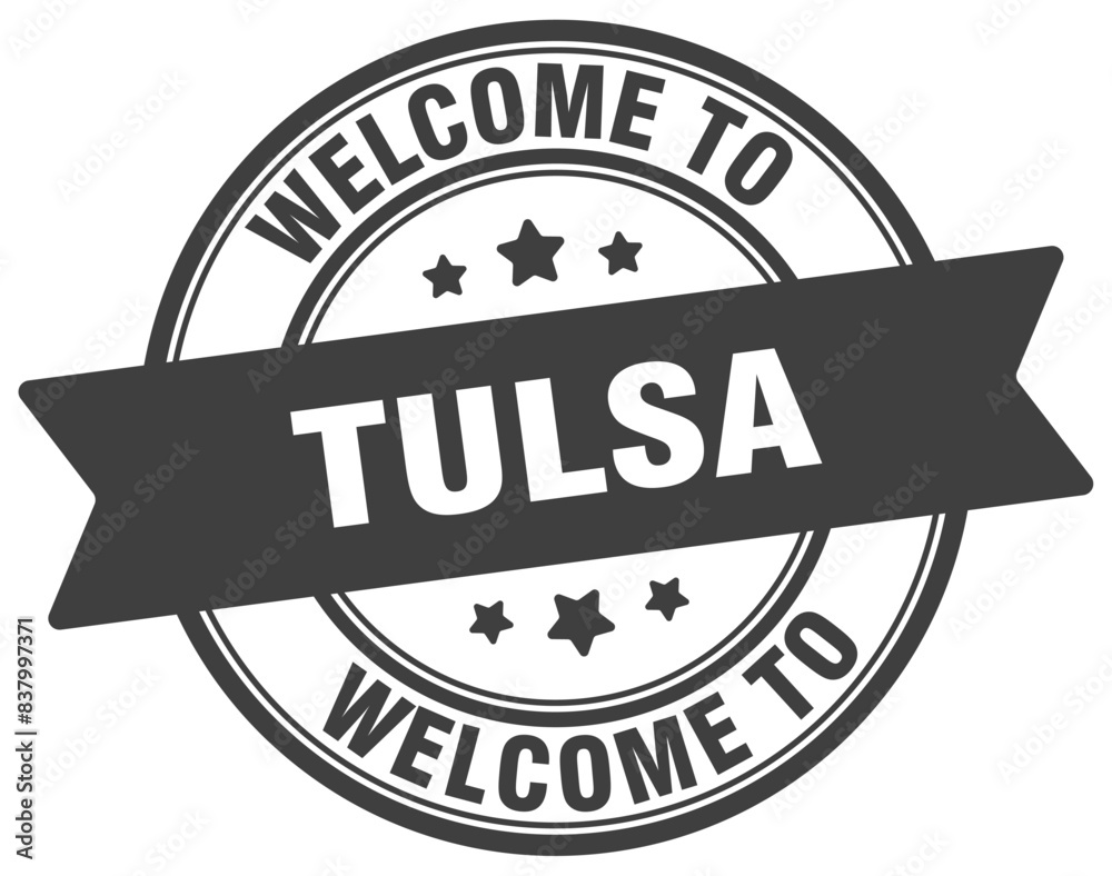 Fototapeta premium Welcome to Tulsa stamp. Tulsa round sign