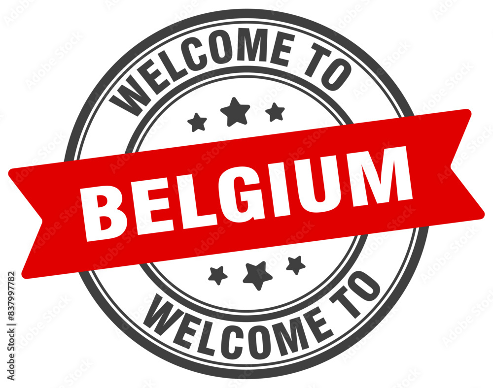Welcome to Belgium stamp. Belgium round sign Welcome to Belgium stamp. Belgium round sign