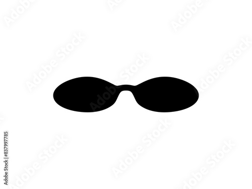 Sun Eye Glasses Silhouette, Pictogram, Front View, Flat Style, can use for Logo Gram, Apps, Art Illustration, Template for Avatar Profile Image, Website, or Graphic Design Element. Vector Illustration