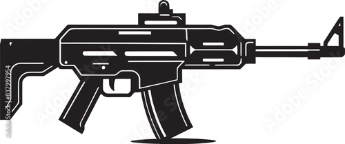 Warzone Warrior Machine Gun Icon Art Tactical Titan Combat Iconic Design