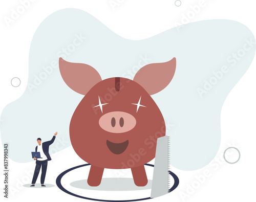 Financial mistake, investment risk and money loss in economic crisis or robbery and fraud.flat vector illustration.