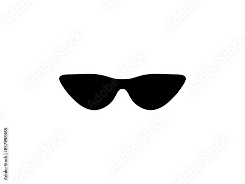 Sun Eye Glasses Silhouette, Pictogram, Front View, Flat Style, can use for Logo Gram, Apps, Art Illustration, Template for Avatar Profile Image, Website, or Graphic Design Element. Vector Illustration