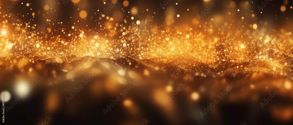 Abstract luxury gold background with gold particle, glitter vintage lights, Christmas Golden shine bokeh foil texture Abstract luxury gold background with gold particle, glitter vintage lights, Christmas Golden shine bokeh foil texture