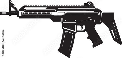Tactical Titan Modern Gun Vector Precision Prowess Vector Icon Design