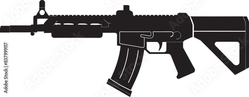 Stealth Dominator Combat Icon Graphic Tactical Armament Modern Gun Vector