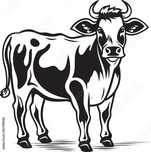 Grazing Glory Logo Design Graphic Pastoral Panache Cow Iconic Design