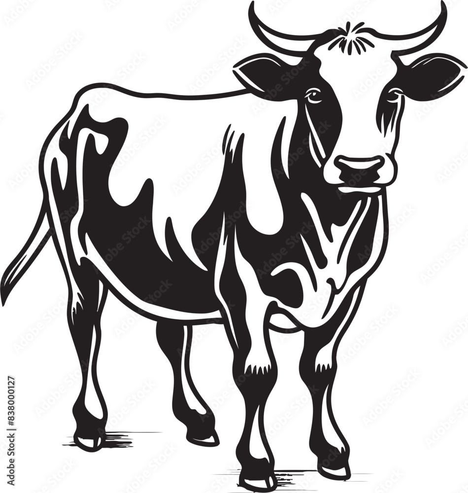 Fototapeta premium Grazing Gala Vector Logo Graphic Udder Elegance Iconic Logo Icon