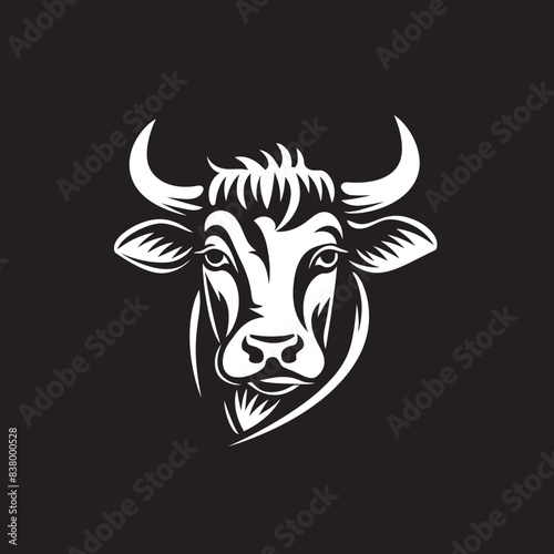 Grazing Glory Iconic Cow Graphic Moo Majesty Logo Design Art