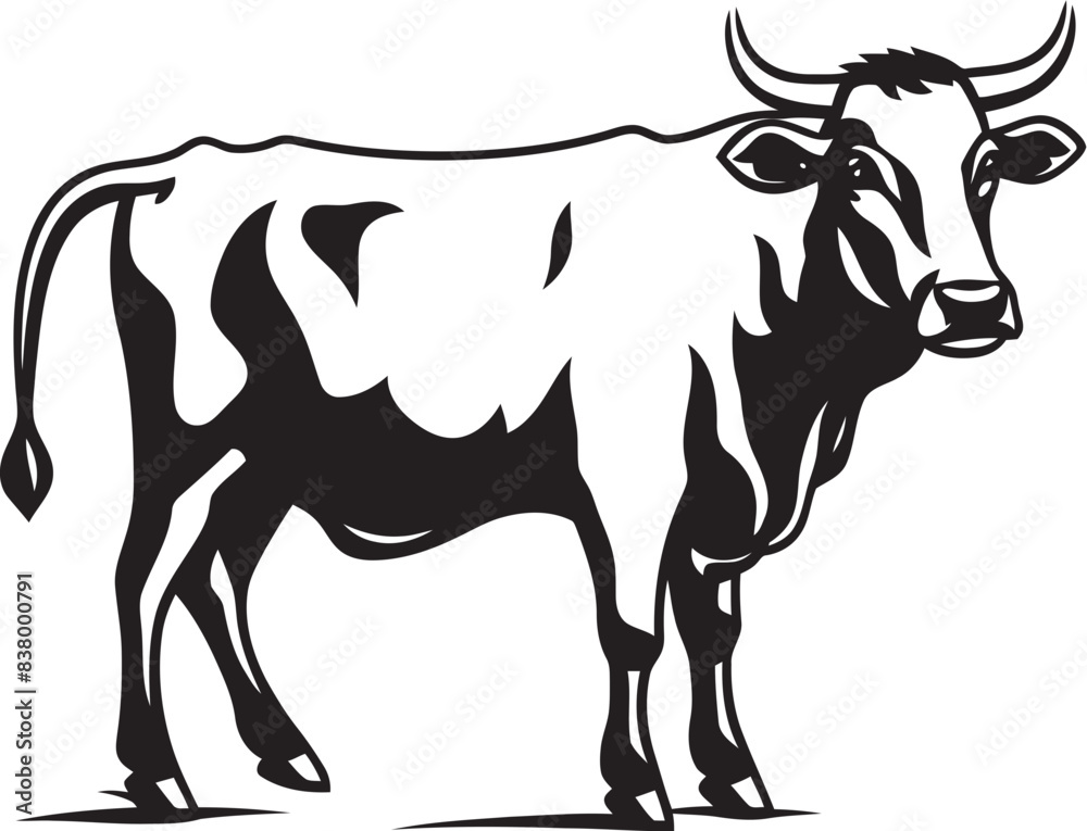 Fototapeta premium Moo Mirage Cow Icon Design Horned Harmony Logo Icon Design