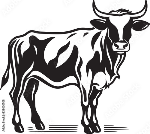 Grazing Gala Vector Cow Graphic Moo Mirage Cow Icon Design