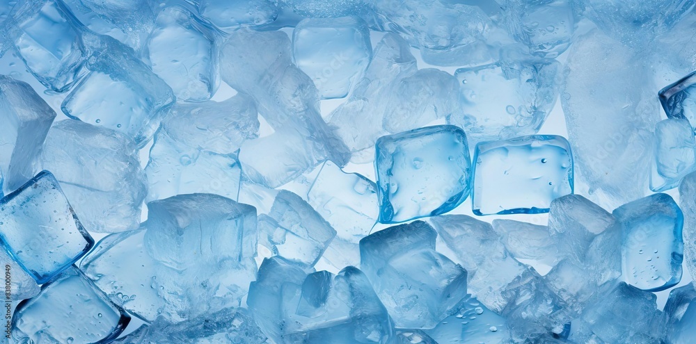 ice texture in the form of cubes on a blue background ice texture in the form of cubes on a blue background