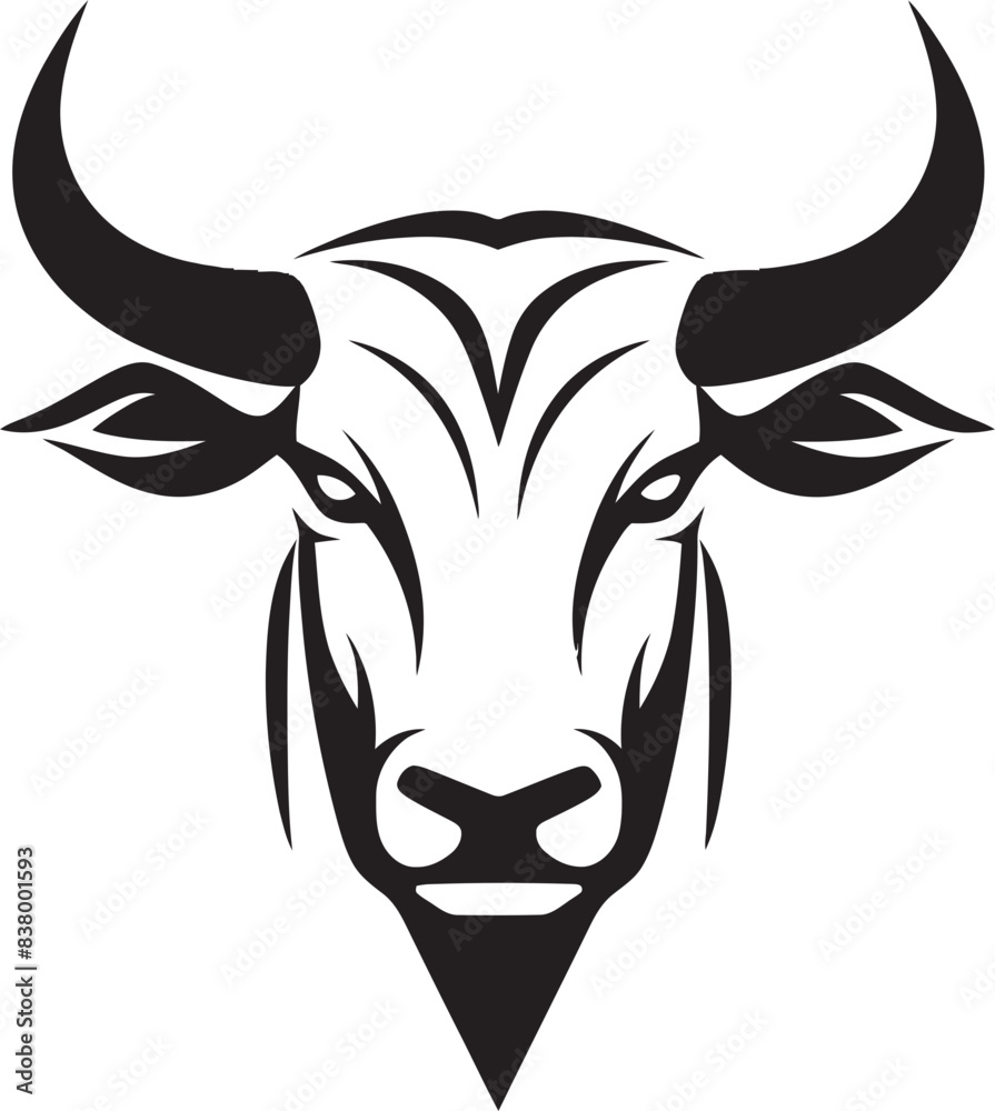 Fototapeta premium Pastoral Panache Cow Vector Logo Grazing Glory Icon Design Graphic
