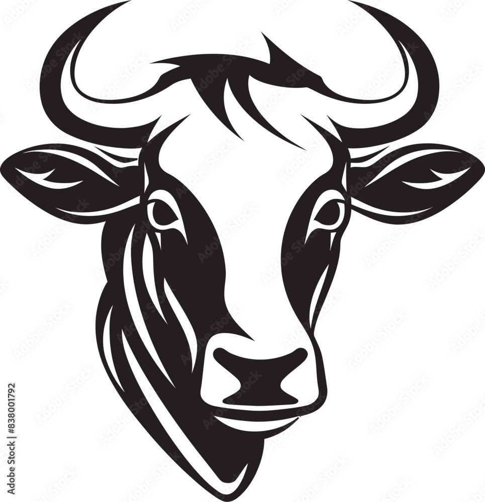 Obraz premium Grazing Glory Logo Vector Icon Dairy Diva Cow Iconic Design