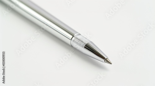 Modern ballpoint pen on white background