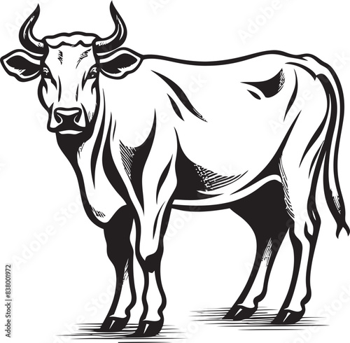 Grazing Glamour Logo Icon Art Pastoral Panache Cow Icon Design