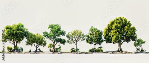 These isolated Bougainvillea and Mesquite trees from Mexico are suitable for use in architectural design, decoration photo