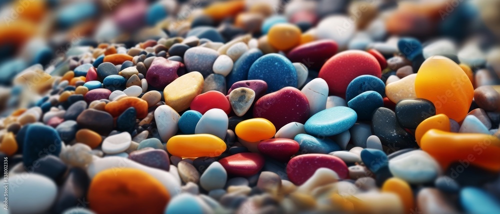 Fototapeta premium colorful pebbles texture background