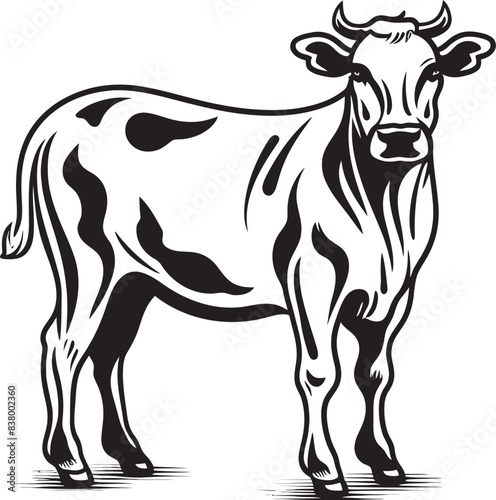 Moo Majesty Iconic Cow Logo Grazing Grace Vector Design Graphic